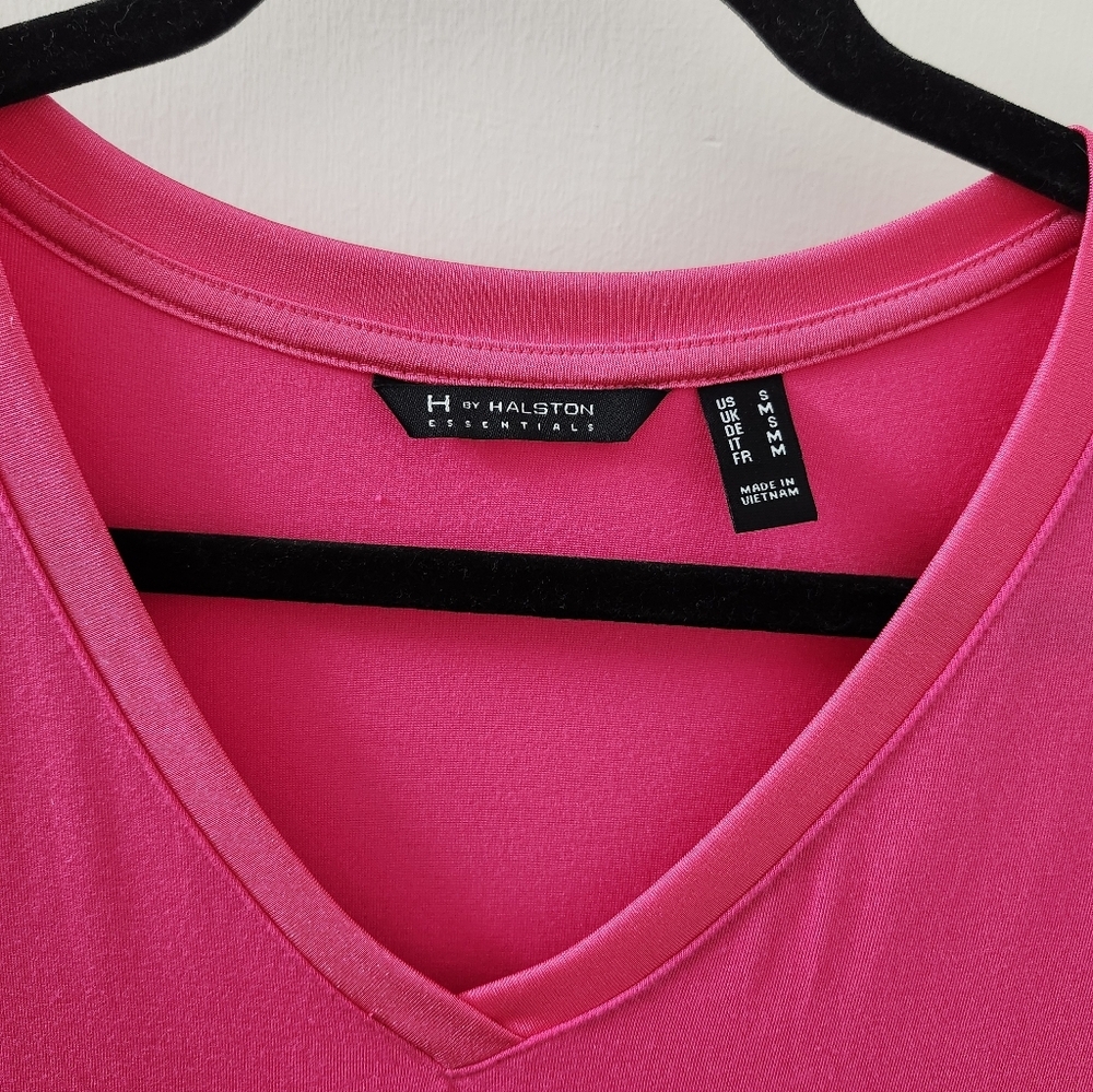 H by Halston Women's Bright Pink Short Sleeve Top